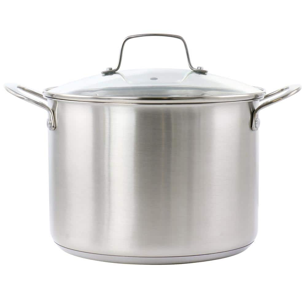 Martha Stewart Everyday Midvale 8 qt. Stainless Steel Stock Pot with Lid