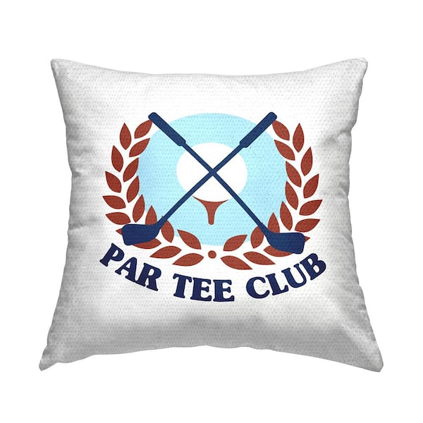 Stupell Industries Par Tee Club Fun Golf Laurel Blue Square Outdoor Throw Pillow