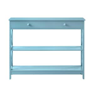 Oxford 39.5 in. L Sea Foam 31.5 in. H Rectangle MDF Console Table with Drawer