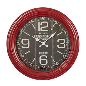 Red Metal Vintage Wall Clock