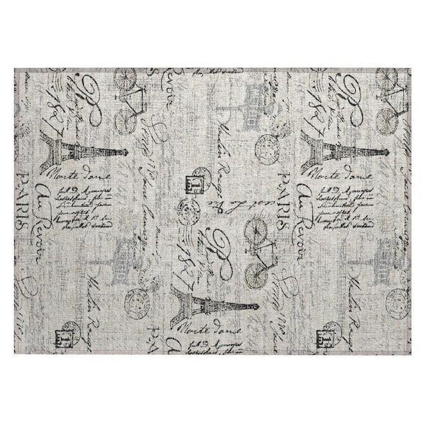 Chantille Machine Washable Indoor/Outdoor Abstract ACN2209 Beige 1 ft. 8 in. x 2 ft. 6 in. Accent Rug