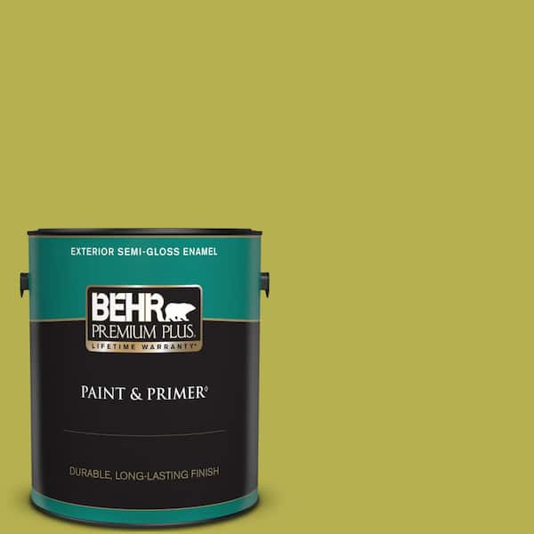 BEHR PREMIUM PLUS 1 gal. #P350-6 Laser Semi-Gloss Enamel Exterior Paint & Primer