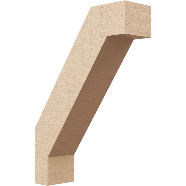 Ekena Millwork 3 in. x 14 in. x 10 in. Burlington Rough Cedar Woodgrain Timberthane Polyurethane Knee Brace, Primed