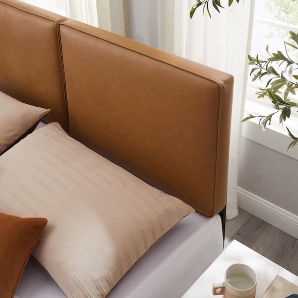 PWNED(パウンド) / FAUX LEATHER BACKETHAT MODWAY Lindee Faux Leather Full Headboard in Tan MOD-7146