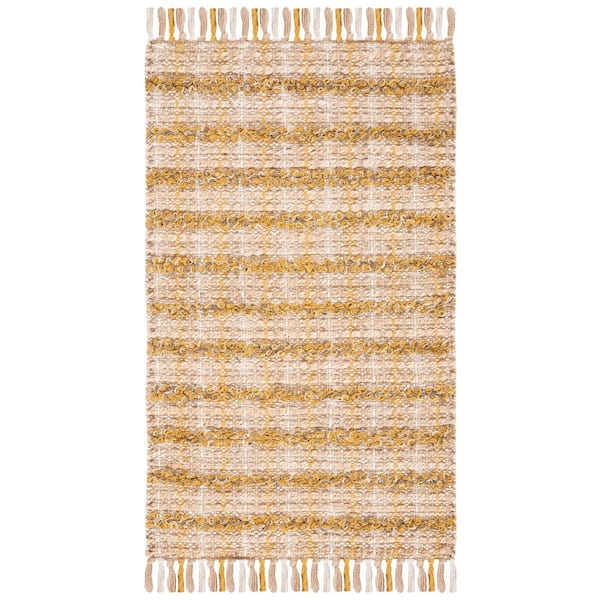 Cape Cod 2 ft. x 4 ft. Gold/Natural Plaid Area Rug