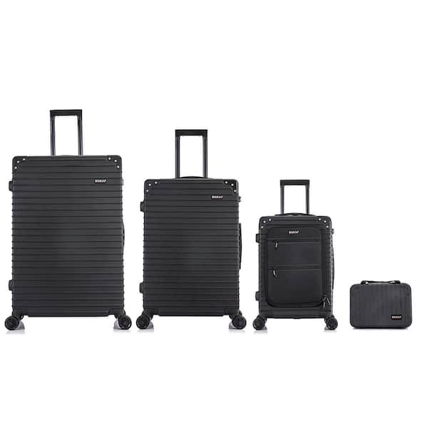 DUKAP Tour 4-Piece Luggage Set 12 in./20 in./24 in./28 in. Black