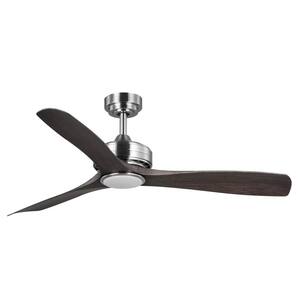 Bayshire 52 in. LED Indoor/Outdoor Brushed Nickel Ceiling Fan with Remote Control and Color Changing Light Kit
