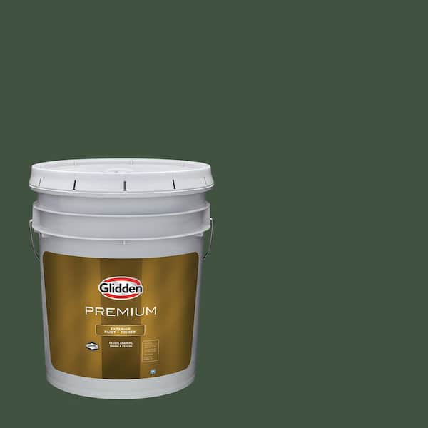 Glidden Premium 5 gal. PPG1134-7 Pine Forest Satin Exterior Paint