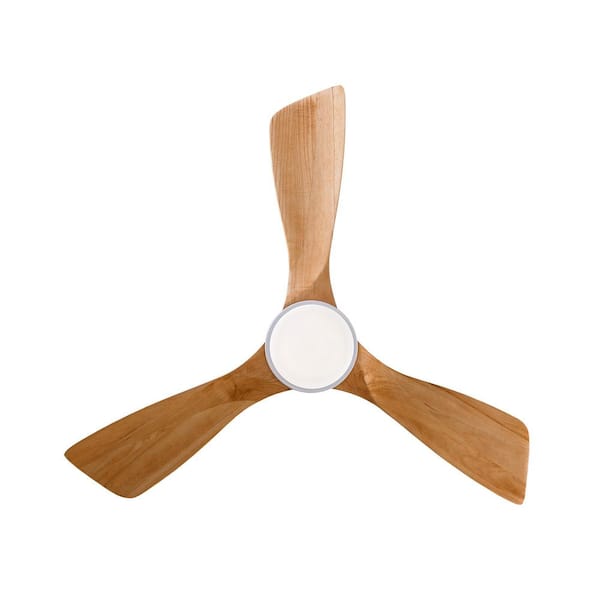 42 in. Solid Wood Oak Ceiling Fan with Remote-3-Blade Light Fan, Standard Integrated LED Light Fixture with Dimmable