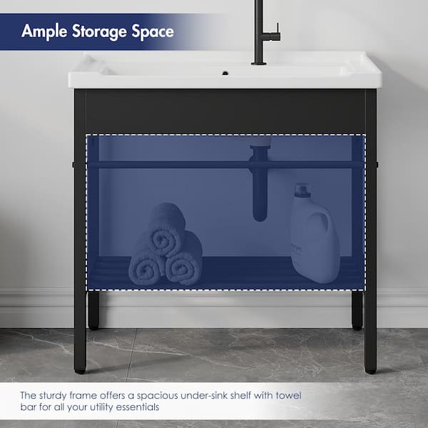 Eridanus Branson 32 in. W x 19 in. D Vitreous China Freestanding