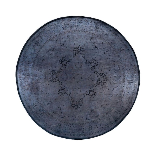 Overdyed Gray 12 ft. x 12 ft. Solid Wool Indoor Area Rug