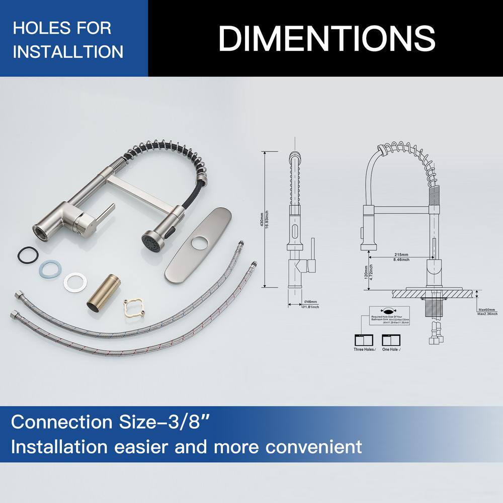Brushed Nickel Pull-Down Single Handle Kitchen Faucet