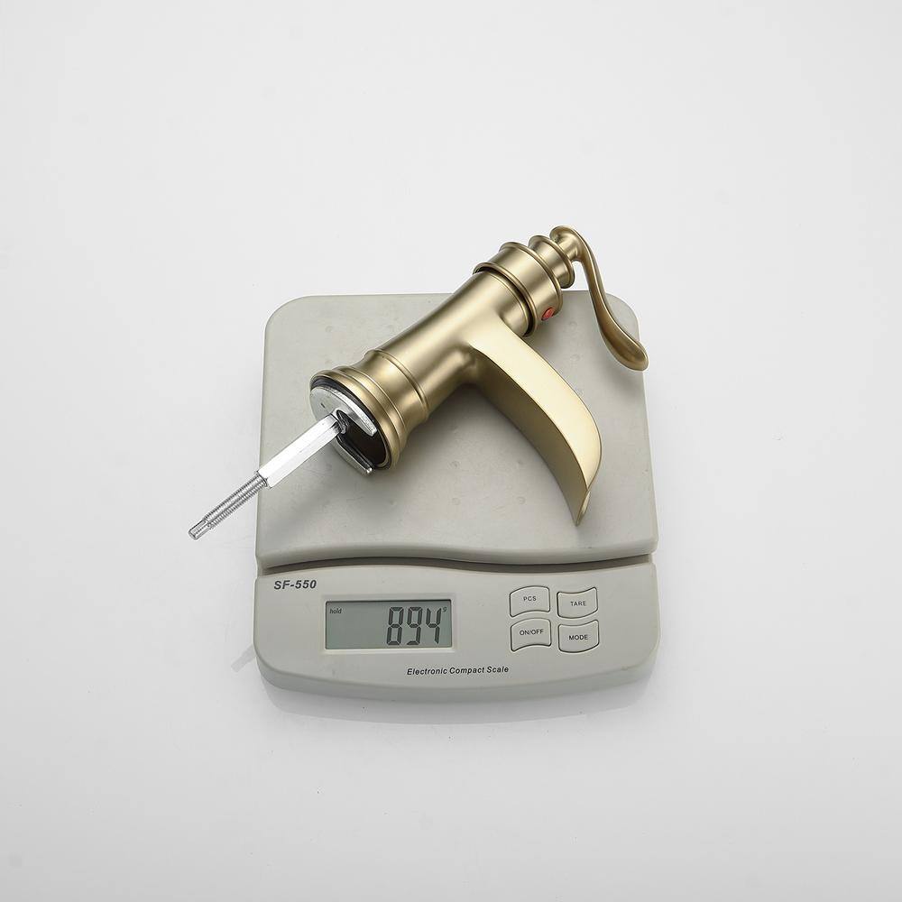 Brushed Gold Single-Handle Waterfall Bathroom Faucet