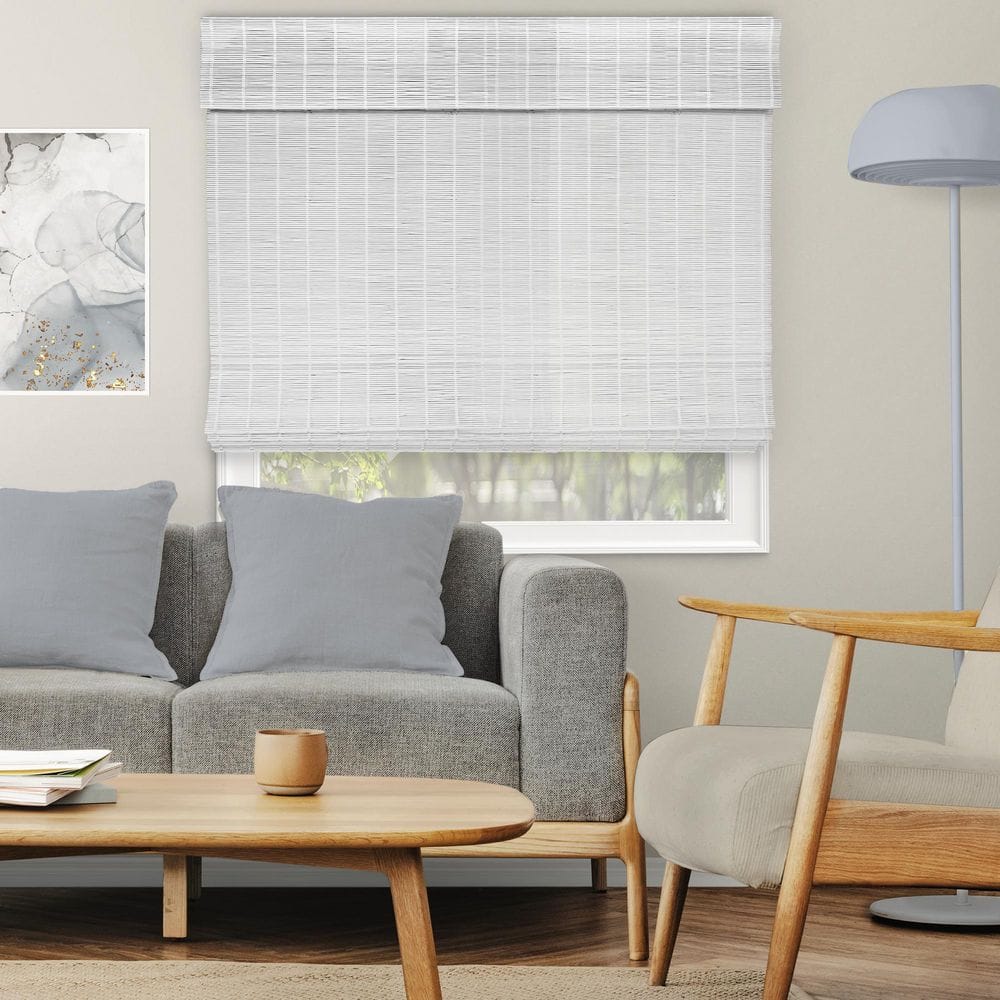 Natural Woven Light Filtering Cordless Bamboo Roman Shades for Windows, 45.5 in. W x 72 in. L, Dior Grey price history on PriceWatchPro