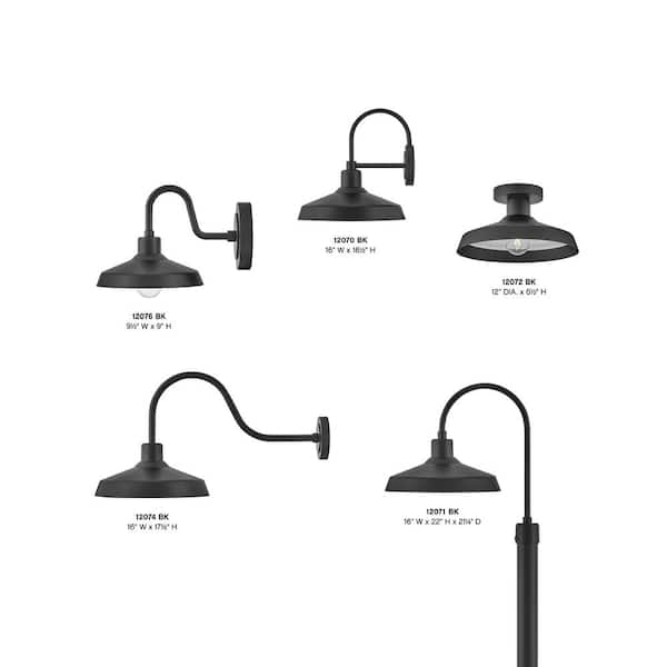 HINKLEY - Forge 1-Light Black Hardwired Outdoor Wall Lantern Sconce