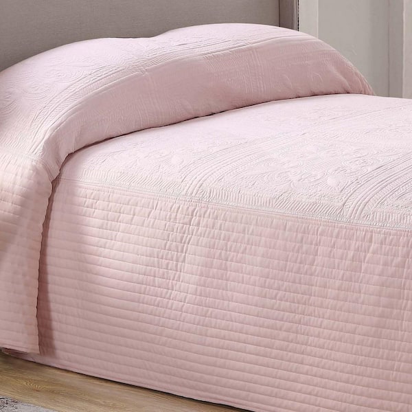 Unbranded French Tile Blush Twin Quilted Bedspread