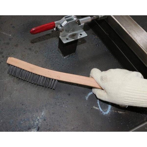 2PCS Stainless Steel Wire Brush Hardware Tools Wooden Handle