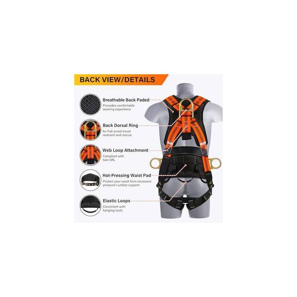 Full Body Safety Harness Trsmima - Fall Protection Gear For Roofing ...