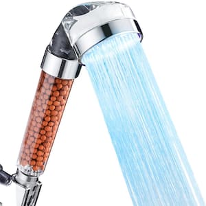 2.7 in. 1-Spray Pattern Wall Mount LED Handheld Shower Head 1.8 GPM in Chrome