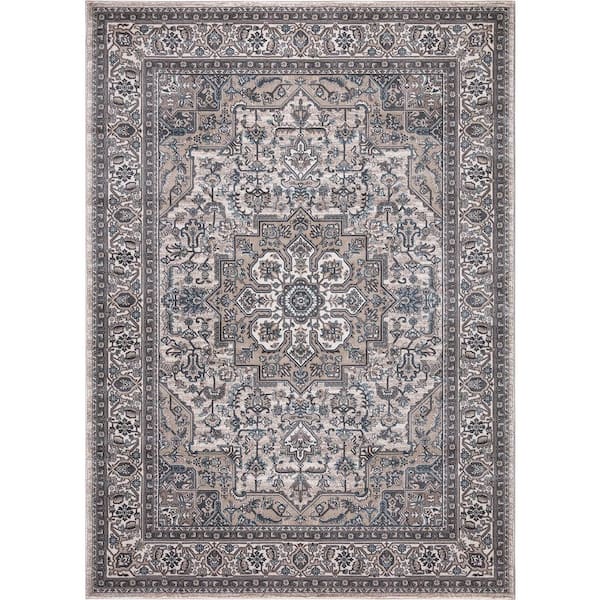 Home Decorators Collection Angora Ivory 5 ft. x 7 ft. Medallion Area Rug