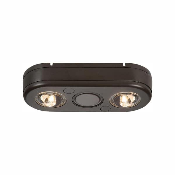 All-Pro Revolve Bronze Twin Head Outdoor Integrated LED Security Flood Light at 5000K Daylight, Switch Controlled