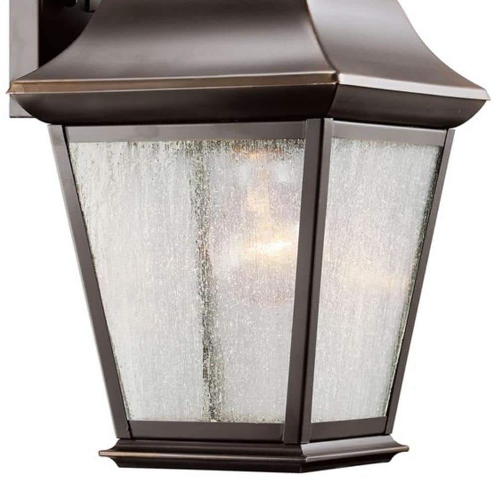 Classic Bronze Lantern Wall Sconce with Clear Glass - 16.75"