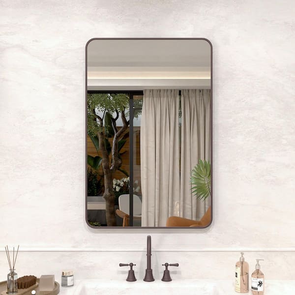 Vista 24 in. W x 36 in. H Rectangular Framed Wall Bathroom Vanity Mirror in Oil Rubbed Bronze