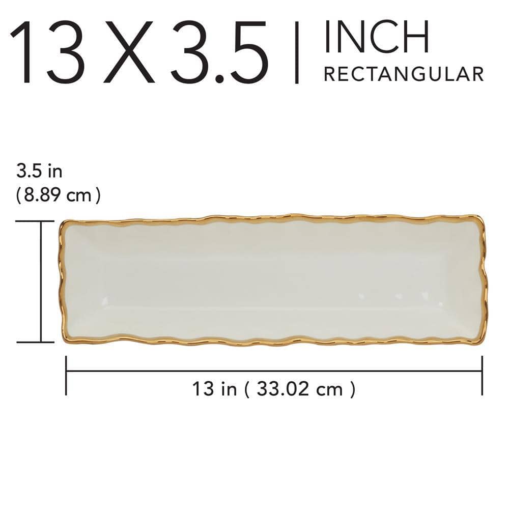 Regency Gold Trim White Porcelain Cracker Tray