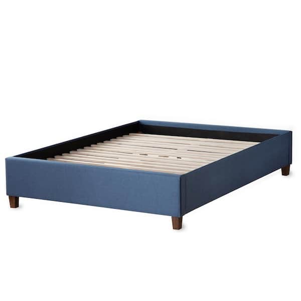 Brookside Ava Navy Twin Upholstered Platform Bed with Slats