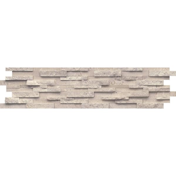 EMSER TILE Limestone Presidio Ivory Ivory 5.91 in. x 23.62 in. Stacked Stone Honed Limestone Mosaic Tile (0.969 sq. ft./Each)