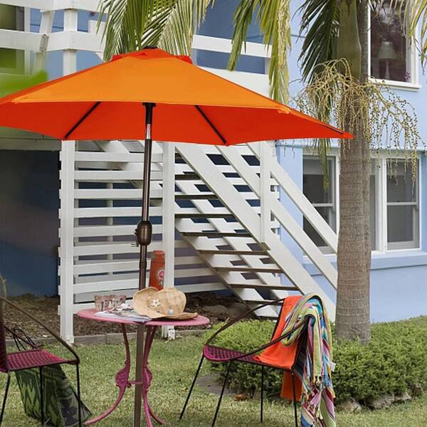 crank lift patio umbrella 7.5 ft. Iron Crank Lift Patio Umbrella in Orange L09JV8462P