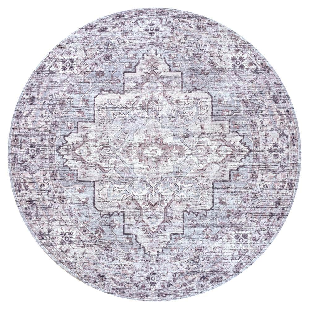 JONATHAN Y Didim Boho Gray/Purple 8 ft. Medallion Machine