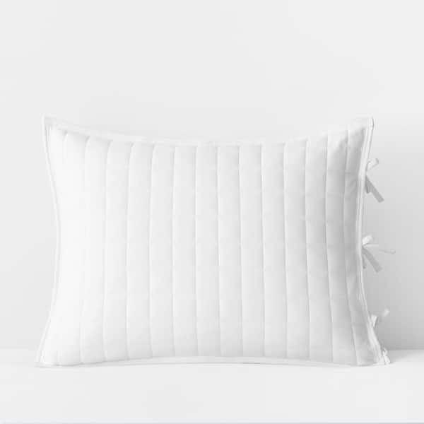 The Company Store Company Cotton Reversible White/White Jersey Knit Standard Sham