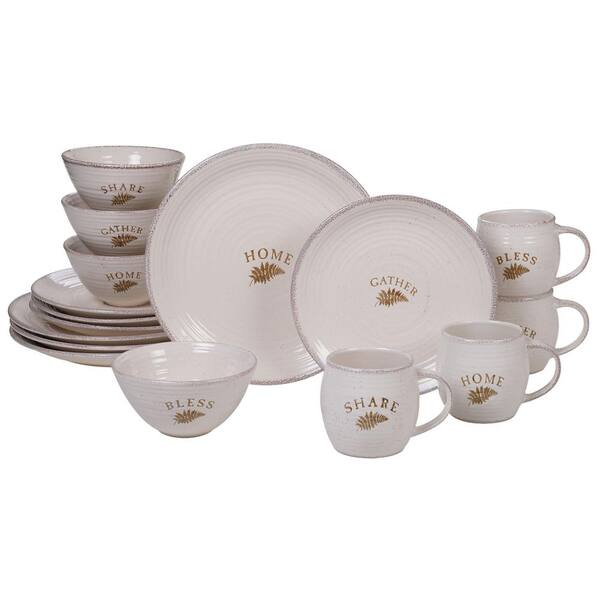 Certified International Gather 16-Piece Country/Cottage Multi-Colored Ceramic Dinnerware Set (Service for 4)