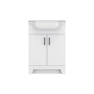 Burgess 24.5 in. W x 18.5 in D x 35.5 in. H Single Sink Bath Vanity in White with White Cultured Marble Top