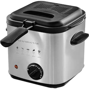 1.58 Qt Silver Small Electric Deep Fryer with Removable Frying Basket