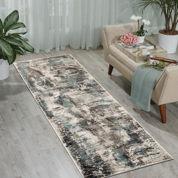 Kahuna Rivulet 2 ft. 6 in. x 8 ft. Modern Abstract Design Indoor Runner Rug