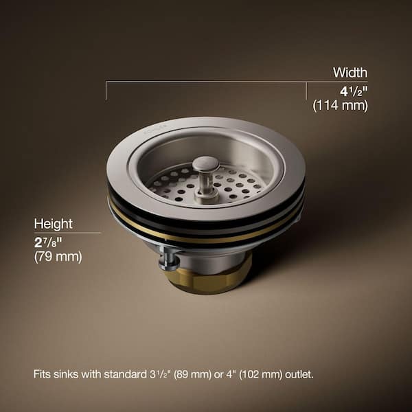 KOHLER Duostrainer 4-1/2 in. Sink Strainer in Vibrant Stainless K