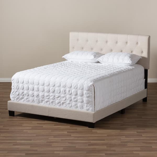 Baxton Studio Cassandra Beige Fabric Upholstered Full Bed 28862