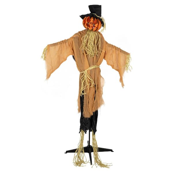 6 ' Pre-Lit and Animated Jack-o'-Lantern Scarecrow Halloween Decoration
