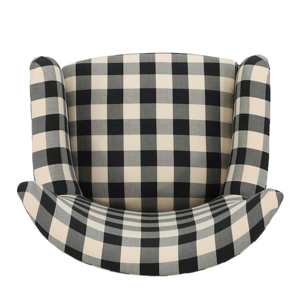 black and white club chair