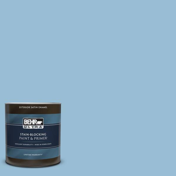 Behr Ultra 1 Qt. #Ppu14-11 Gentle Sky Satin Enamel Exterior Paint & Primer 985004 - The Home Depot Behr Ultra 1 Qt. #Ppu14-11 Gentle Sky Satin Enamel Exterior Paint & Primer 985004 - The Home Depot