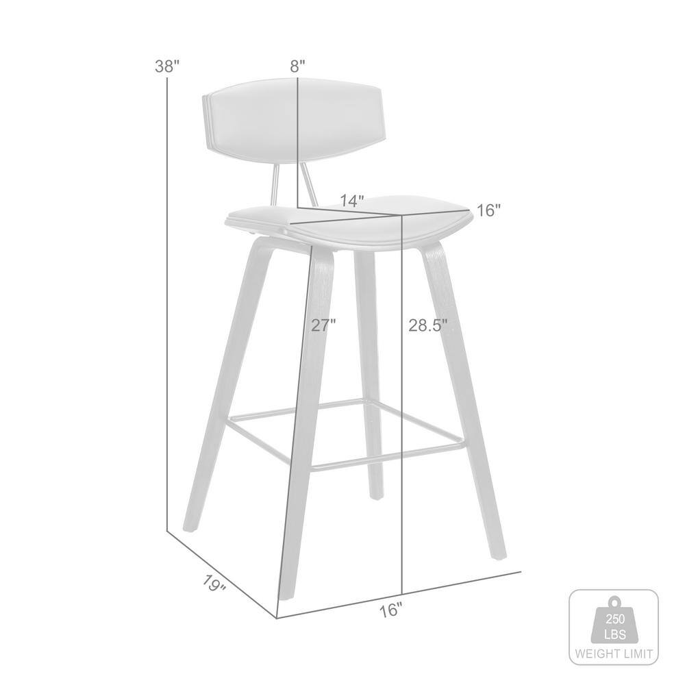 Contemporary Cream Faux Leather & Walnut Wood Bar Stool