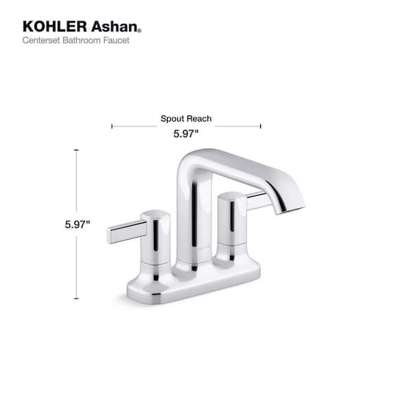 Kohler Ashan 4 In Centerset 2 Handle Bathroom Faucet In Polished Chrome K R27137 4d Cp The Home Depot