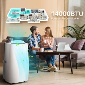 10,000 BTU Portable Air Conditioner Cools 700 Sq. Ft. with Dehumidifier and Remote Control in White