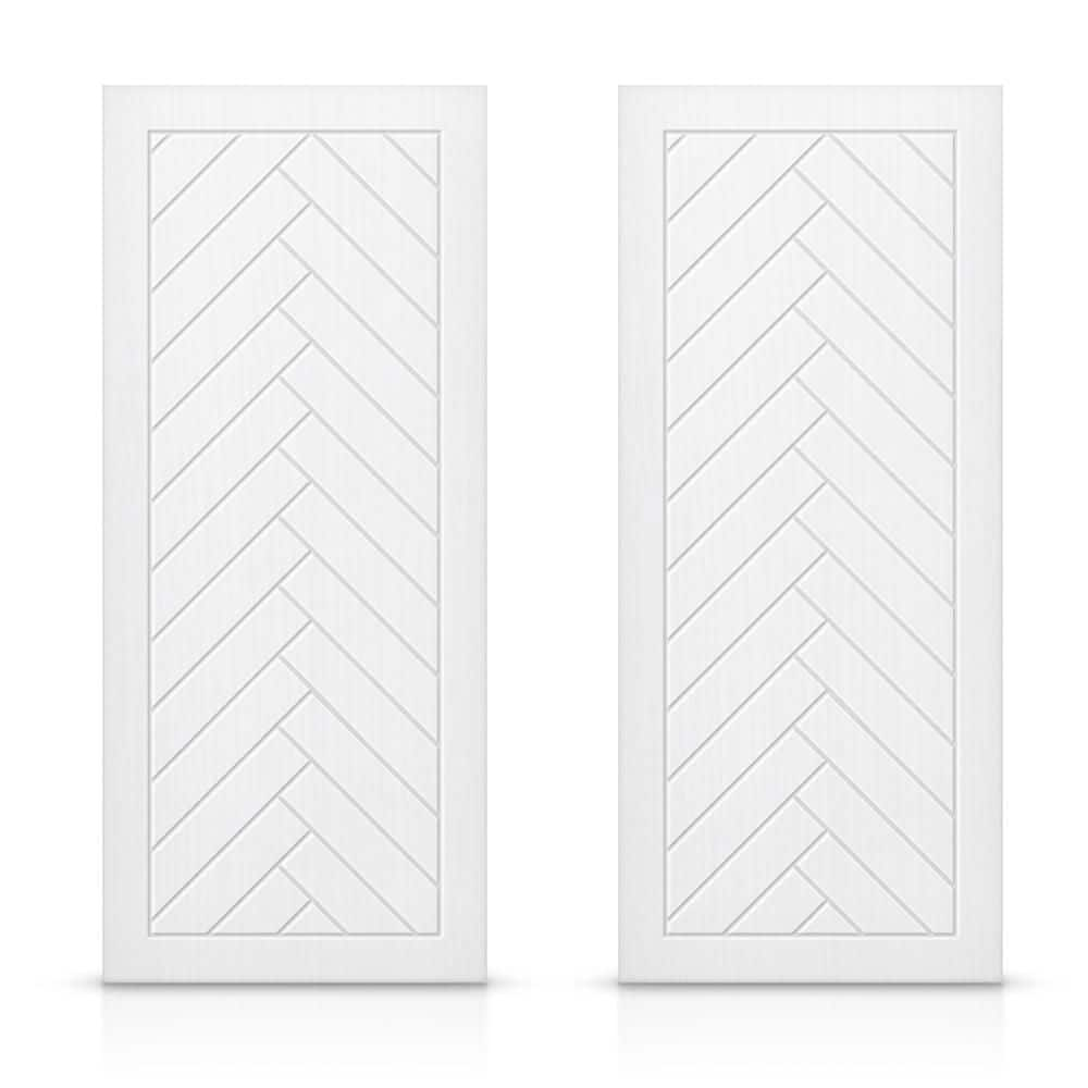 48 in. x 80 in. Hollow Core White Stained Composite MDF Interior Double Closet Sliding Doors -  CALHOME