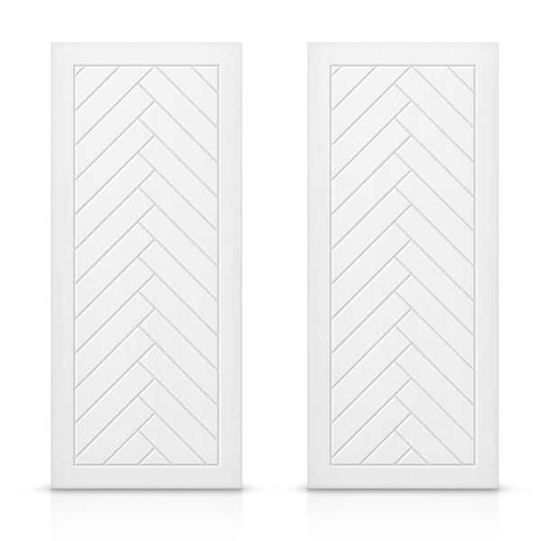 CALHOME 48 in. x 80 in. Hollow Core White Painted Composite MDF Interior Double Closet Sliding Doors