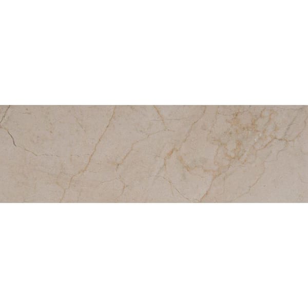 MSI Crema Marfil 4 in. x 12 in. Polished Marble Floor and Wall Tile (5 sq. ft./case)