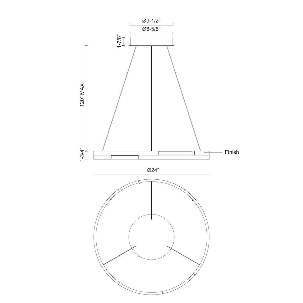 Anello Minor Contemporary LED Pendant in Brushed Nickel