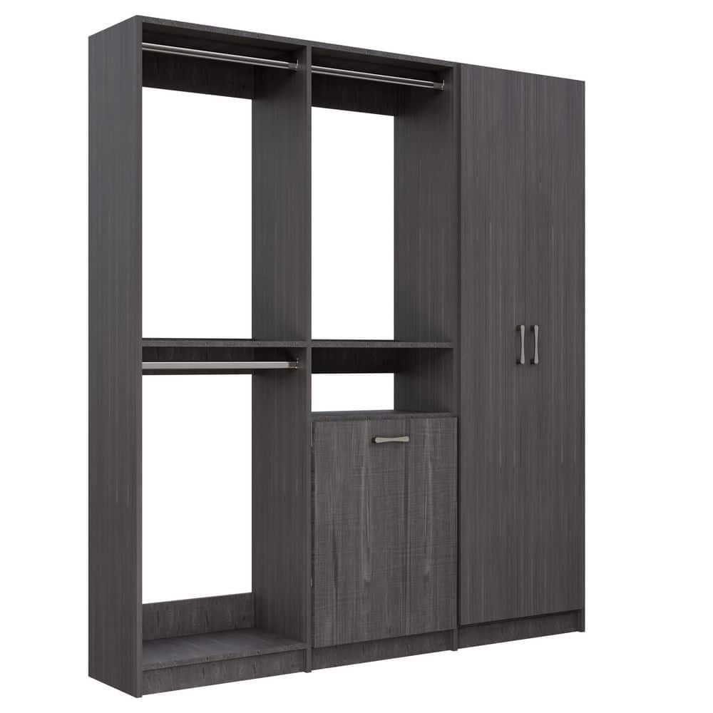 Alto Laundry Room 81 in W Grey Double Hang, Hang w Hamper and Shelf Tower w Doors 13-Shelf Wood Closet System price history on PriceWatchPro
